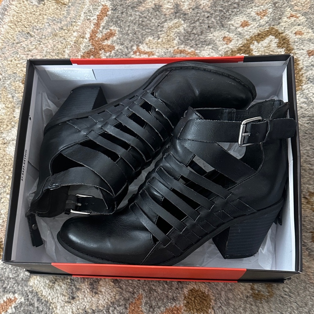 G by Guess Black Strappy Ankle Booties